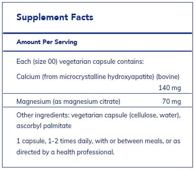 Calcium (MCHA) with Magnesium 180's  by Pure Encapsulations