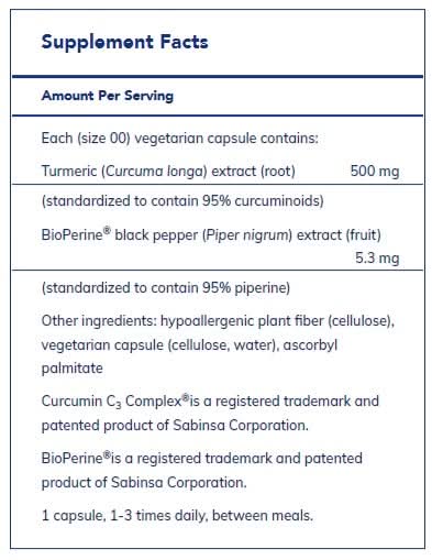 Curcumin 500 with Bioperine  by Pure Encapsulations