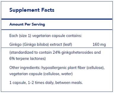 Ginkgo 50- 160 mg 120's  by Pure Encapsulations