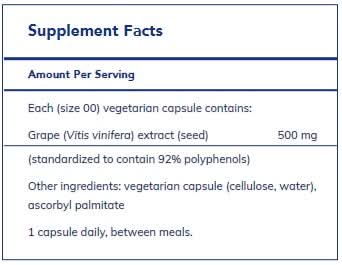 Grape Pip 500 Mg. 120's  by Pure Encapsulations