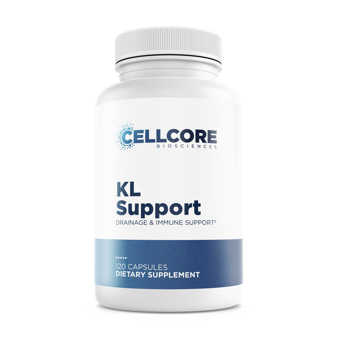 CellCore KL Support kidney and liver detox supplement bottle