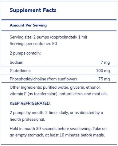 Liposomal Glutathione liquid  by Pure Encapsulations