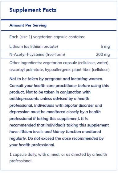 Lithium (orotate) 5 mg by Pure Encapsulations