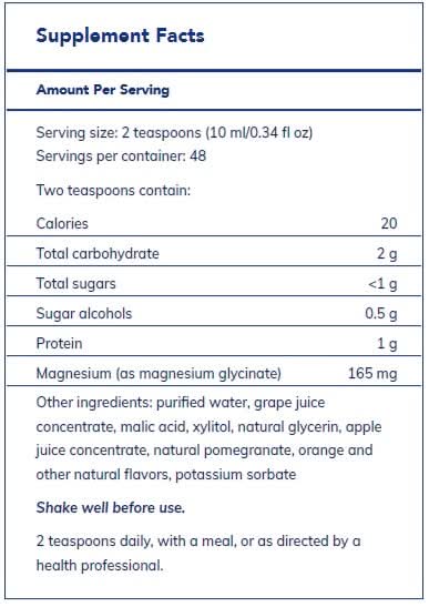 Magnesium Glycinate liquid 480 ml By Pure Encapsulations
