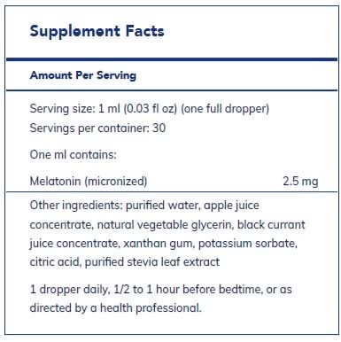 Melatonin Liquid 30 ml By Pure Encapsulations