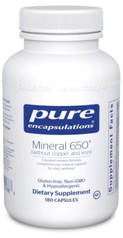 Mineral 650 w/o Cu &Fe 180's  By Pure Encapsulations