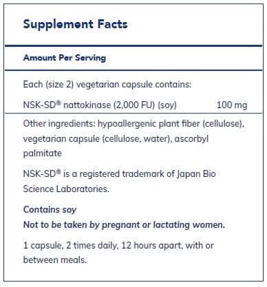 NSK-SD (Nattokinase) 100 mg By Pure Encapsulations