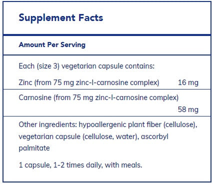 Peptic-Care ZC (Zinc-L-Carnosine) 60's  by Pure Encapsulations