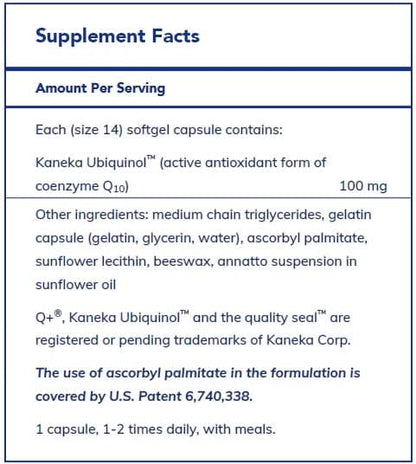 Ubiquinol-QH 100 mg 60's by Pure Encapsulations