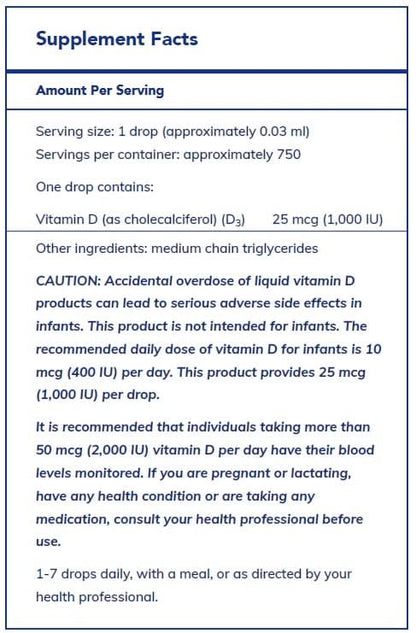 Vitamin D3 liquid 22.5 ml by Pure Encapsulations