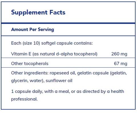 Vitamin E (with mixed tocopherols) by Pure Encapsulations